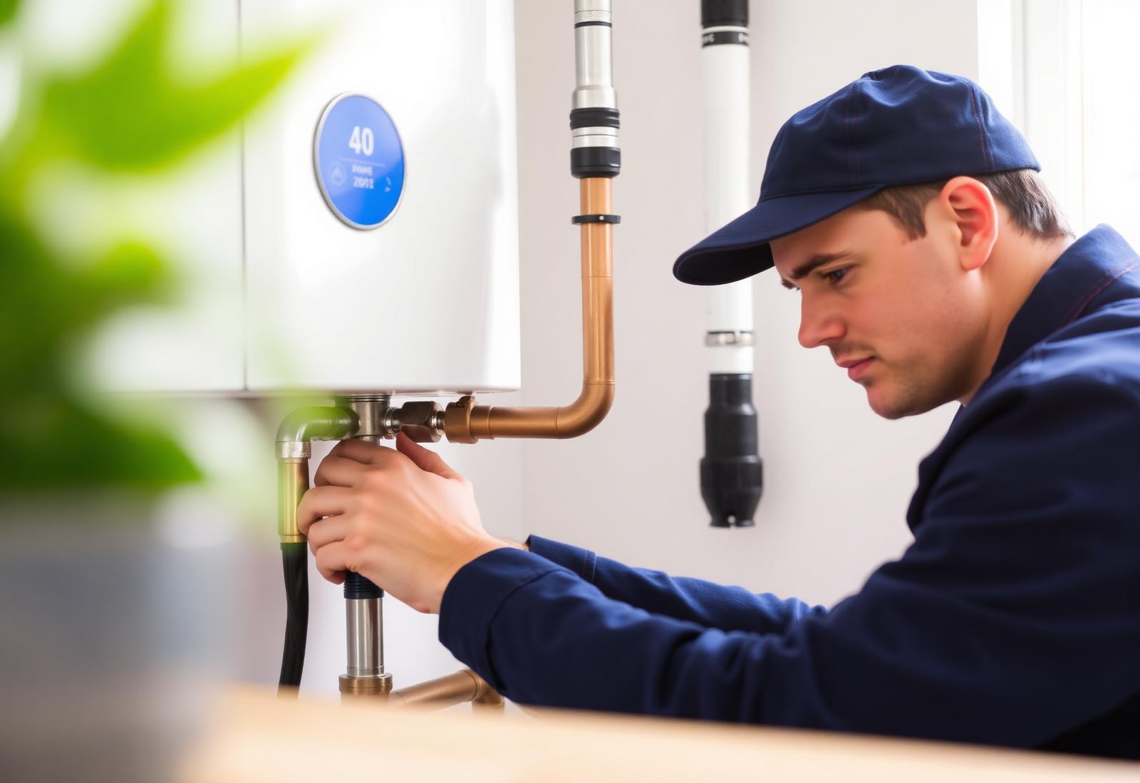 SirGas engineer servicing a boiler in a Paignton home